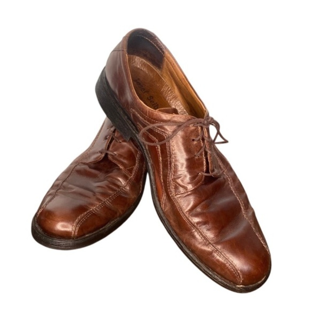 JOSEF SEIBEL LEATHER MENS SZ 47/13 DRESS SHOE OFFICE CHURCH CLASSIC RUBBER SOLE‎